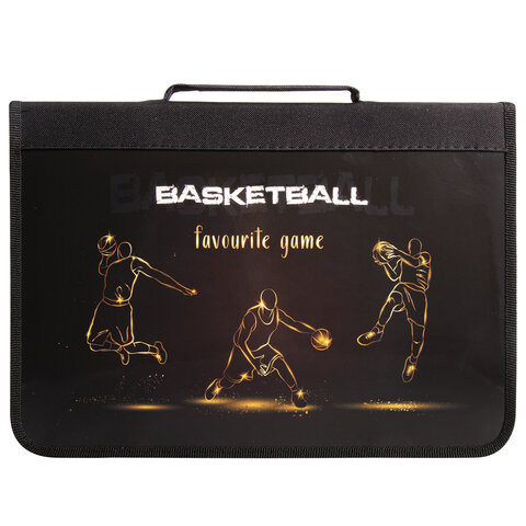 Папка для труда BRAUBERG А4 с ручкой,1 отделение,органайзер, молния вокруг, "Basketball", 270344 по низкой цене оптом 