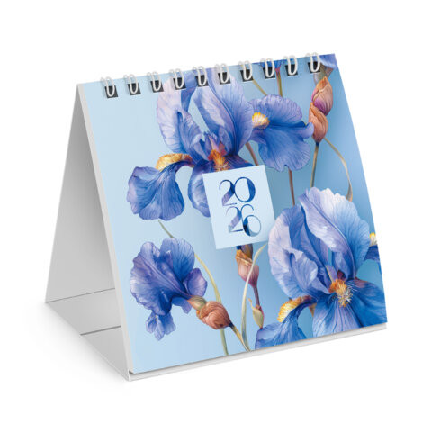 Календарь-домик настольный на гребне, 2026г, BRAUBERG, 101х101мм, Цветы, 117275 по низкой цене оптом 