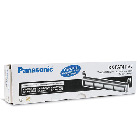 Тонер-картридж PANASONIC (KX-FAT411A7) KX-MB1900/2000/2020/2030/ 2051/2061, оригинальный, 2000 копий по низкой цене оптом Краснодар, Москва, Уфа, Казань, Барнаул, Владивосток, Хабаровск, Сахалин, Красноярск, Екатеренбург, 