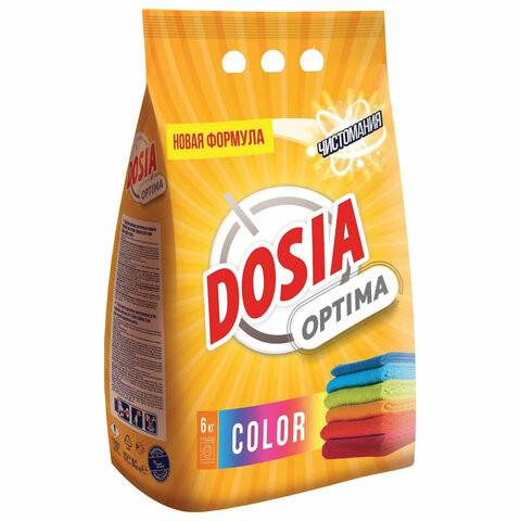 Стиральный порошок автомат 6 кг DOSIA (Дося) Optima Color, для цветного белья, 3118469 по низкой цене оптом 