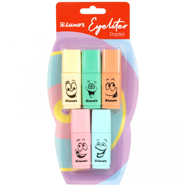 Набор текстовыделителей Luxor "Eyeliter Pastel" ассорти, 1-4,5мм по низкой цене оптом Краснодар, Москва, Уфа, Казань, Барнаул, Владивосток, Хабаровск, Сахалин, Красноярск, Екатеренбург, 