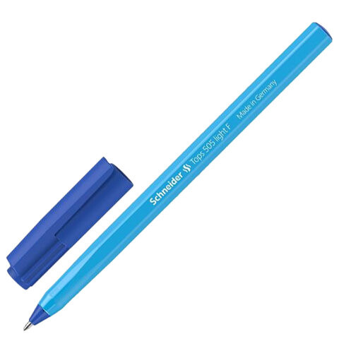 Ручка шариковая SCHNEIDER (Германия) "Tops 505 F" Light, СИНЯЯ, корпус голубой, узел 0,8 мм, 150523 по низкой цене оптом 