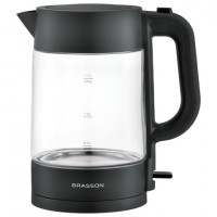 Чайник электрический BRASSON KT-727, 1,7 л, 2200 Вт, стекло, графит, подсветка, 455190