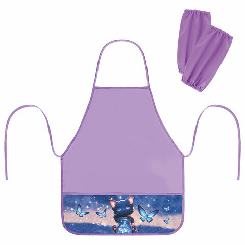 Фартук с нарукавниками для уроков труда BRAUBERG, 3 кармана, 46x54 см, Night catcher, 273642 по низкой цене оптом 