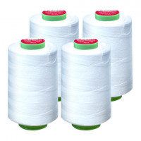 Нитки швейные 40/2 5000 ярд. (4572 м), Набор 4 белых, DEVELIA (Девелиа), 665427