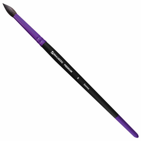 Кисть беличья круглая №8, BRAUBERG PREMIUM, 200977 по низкой цене оптом 