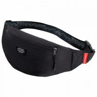 Сумка на пояс BRAUBERG RIO, два отделения, черная с белым, 38х12х8 см, 270822, 271692