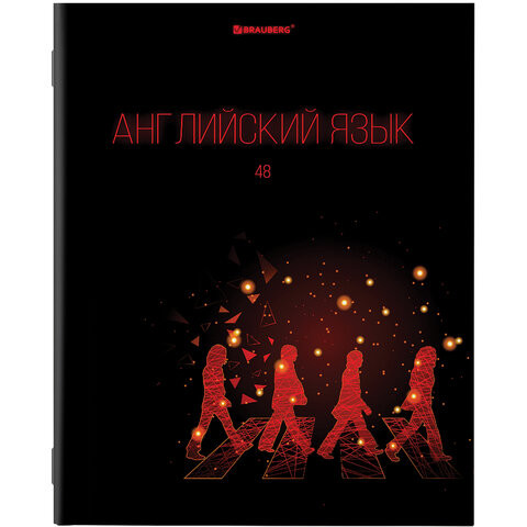 Тетрадь предметная DARK 48 листов, глянцевый лак, АНГЛИЙСКИЙ ЯЗЫК, клетка, подсказ, BRAUBERG, 403968 по низкой цене оптом 
