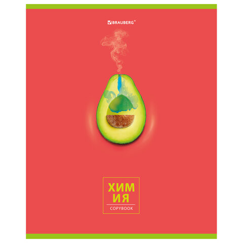 Тетрадь предметная "AVOCADO" 48 л., глянцевый лак, ХИМИЯ, клетка, BRAUBERG, 404284 по низкой цене оптом 