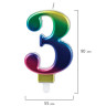 Свеча-цифра для торта "3" "Радужная", 9 см, ЗОЛОТАЯ СКАЗКА, с держателем, в блистере, 591436 по низкой цене оптом 