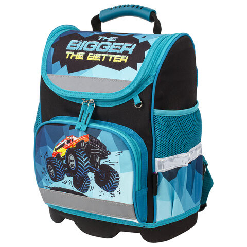 Ранец ЮНЛАНДИЯ WISE для начальной школы, "Monster-truck", 37х29х15 см, 229948 по низкой цене оптом 