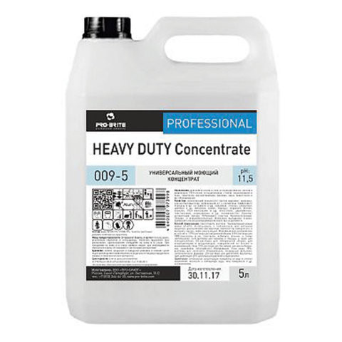 Средство моющее универсальное 5 л, PRO-BRITE HEAVY DUTY, щелочное, низкопенное, концентрат, 009-5 по низкой цене оптом 