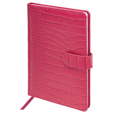 Еженедельник датированный 2026 А5 145х215мм BRAUBERG Party, под кожу, розовый, 117176 по низкой цене оптом 