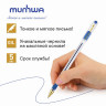 Ручка шариковая масляная с грипом MUNHWA "MC Gold", СИНЯЯ, корпус прозрачный, узел 0,5 мм, линия письма 0,3 мм, BMC-02 по низкой цене оптом Краснодар, Москва, Уфа, Казань, Барнаул, Владивосток, Хабаровск, Сахалин, Красноярск, Екатеренбург, 