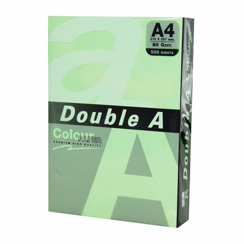 Бумага цветная DOUBLE A, А4, 80г/м2, 500 л, пастель, зеленая, ш/к 29047 по низкой цене оптом Краснодар, Москва, Уфа, Казань, Барнаул, Владивосток, Хабаровск, Сахалин, Красноярск, Екатеренбург, 