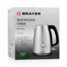 Чайник с термометром BRAYER BR1022, 1,8 л, 2200 Вт, закрытый нагревательный элемент, сталь по низкой цене оптом Краснодар, Москва, Уфа, Казань, Барнаул, Владивосток, Хабаровск, Сахалин, Красноярск, Екатеренбург, 