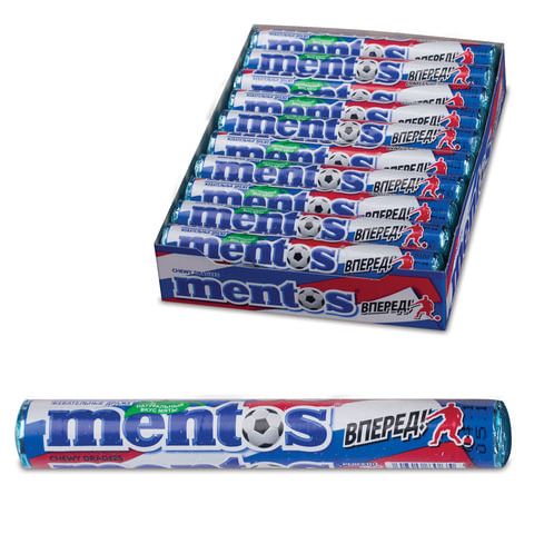 Жевательное драже MENTOS (Ментос) "Мята", 37 г, 3340 по низкой цене оптом Краснодар, Москва, Уфа, Казань, Барнаул, Владивосток, Хабаровск, Сахалин, Красноярск, Екатеренбург, 