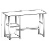 Стол на металлокаркасе BRABIX "LOFT CD-006", 1200х500х730 мм, 2 полки, цвет морёный дуб, 641224 по низкой цене оптом 