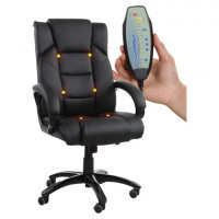 Кресло офисное BRABIX "Bliss MS-004", 6 массажных модулей, экокожа, черное, XXXXXX