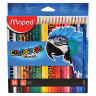 Карандаши цветные MAPED (Франция) "Color'Peps Animals'", 24 цвета, трехгранные, заточенные, европодвес, 832224 по низкой цене оптом 