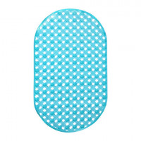 Коврик для ванны противоскользящий 69х39см, "Ротанг", овальный, голубой, ПВХ, PRIMILA, 700384