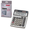 Калькулятор настольный металлический STAFF STF-1212, КОМПАКТНЫЙ (140х105 мм), 12 разрядов, двойное питание, 250118