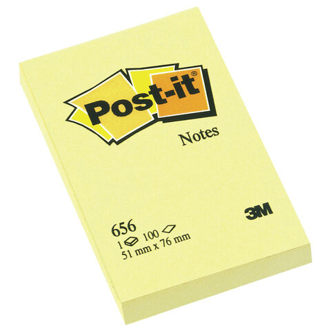 Блок самоклеящиеся (стикер) POST-IT ORIGINAL 51х76 мм, 100 л., желтый, 656 по низкой цене оптом 