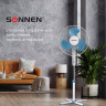 Вентилятор напольный SONNEN FS40-A104 Line, 45 Вт, 3 скоростных режима, белый/синий, 451034 по низкой цене оптом 