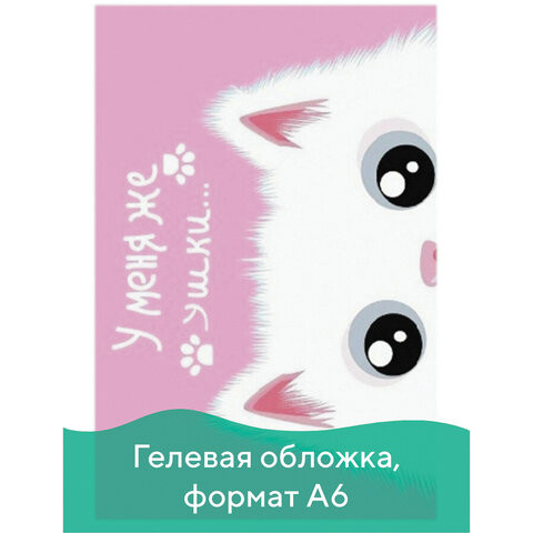 Блокнот с гелевой обложкой МАЛЫЙ ФОРМАТ (110х145 мм) А6, 56 л., скоба, клетка, CENTRUM, "Ушки", 84275 по низкой цене оптом 