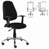 Кресло BRABIX "Comfort MG-322", хром, регулируемая эргономичная спинка, ткань, черное, 532558 по низкой цене оптом 