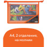 Папка для труда BRAUBERG А4, 2 отделения, пластик, молния сверху, органайзер, "Graffitti", 229132 по низкой цене оптом 