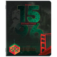 Тетрадь предметная ДАТЫ 48л, TWIN-лак, ГЕОМЕТРИЯ, клетка, подсказ, BRAUBERG, 405127