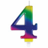 Свеча-цифра для торта "4" "Радужная", 9 см, ЗОЛОТАЯ СКАЗКА, с держателем, в блистере, 591437 по низкой цене оптом 