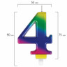 Свеча-цифра для торта "4" "Радужная", 9 см, ЗОЛОТАЯ СКАЗКА, с держателем, в блистере, 591437 по низкой цене оптом 