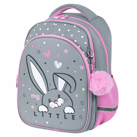 Рюкзак BRAUBERG OPTIMA, 2 отделения, с брелком, "Curious bunny", 36х27х18 см, 272098 по низкой цене оптом 