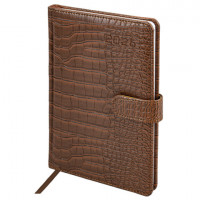 Еженедельник датированный 2026 А5 145х215мм BRAUBERG Party, под кожу, коричневый, 117177