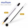 Ручка шариковая масляная с грипом MUNHWA "MC Gold", ЧЕРНАЯ, корпус прозрачный, узел 0,5 мм, линия письма 0,3 мм, BMC-01 по низкой цене оптом Краснодар, Москва, Уфа, Казань, Барнаул, Владивосток, Хабаровск, Сахалин, Красноярск, Екатеренбург, 