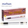 Ручка шариковая масляная с грипом MUNHWA "MC Gold", ЧЕРНАЯ, корпус прозрачный, узел 0,5 мм, линия письма 0,3 мм, BMC-01 по низкой цене оптом Краснодар, Москва, Уфа, Казань, Барнаул, Владивосток, Хабаровск, Сахалин, Красноярск, Екатеренбург, 