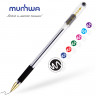 Ручка шариковая масляная с грипом MUNHWA "MC Gold", ЧЕРНАЯ, корпус прозрачный, узел 0,5 мм, линия письма 0,3 мм, BMC-01 по низкой цене оптом Краснодар, Москва, Уфа, Казань, Барнаул, Владивосток, Хабаровск, Сахалин, Красноярск, Екатеренбург, 