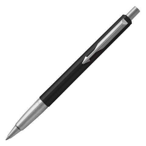 Ручка шариковая PARKER "Vector Standard Black CT", корпус черный, детали из нержавеющей стали, синяя, 2025442 по низкой цене оптом 