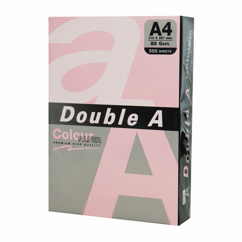 Бумага цветная DOUBLE A, А4, 80г/м2, 500 л, пастель, розовая, ш/к 29054 по низкой цене оптом 