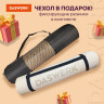 Коврик для йоги и фитнеса спортивный двухцветный, ТПЭ, 183x61x0,6 см, бежевый/чёрный, DASWERK, 680030 по низкой цене оптом 