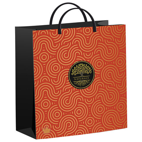 Пакет с пластиковой ручкой, мягкий пластик, 26х24см, "Естественный стиль", 140мкм, ШК, н00255877