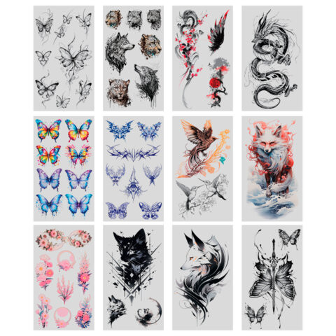 Наклейки-тату переводные "Цветные", 20,5х10 см, ассорти 12 видов, FUNSTER (ФАНСТЕР), 666105 по низкой цене оптом Наклейки-тату переводные "Цветные", 20,5х10 см, ассорти 12 видов, FUNSTER (ФАНСТЕР), 666105 по низкой цене оптом