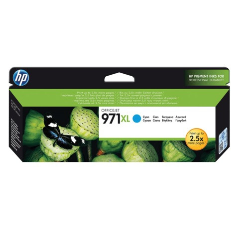 Картридж струйный HP (CN626AE) OfficeJet Pro X576/476/451/551, №971XL, голубой, оригинальный, ресурс 6600 страниц по низкой цене оптом 