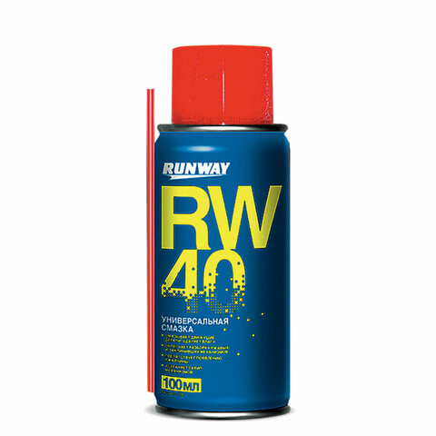 Смазка универсальная RW-40 (аналог WD-40) 100 мл, аэрозоль с трубочкой, RUNWAY, RW6094 по низкой цене оптом 
