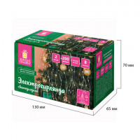 Электрогирлянда-конский хвост комнатная, 2м, 200LED, тёплый белый, 220V, ЗОЛОТАЯ СКАЗКА, 591365