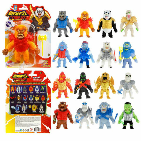 Фигурка-тянучка антистресс "MONSTER FLEX COMBAT" броня+оружие, 15см, АССОРТИ, 16 видов, 1TOY, Т23407 по низкой цене оптом 