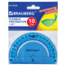 Транспортир 10 см гибкий BRAUBERG "FLEX", пластиковый, 180 градусов, ассорти, европодвес, 210676 по низкой цене оптом 