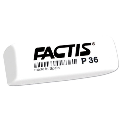 Ластик FACTIS P 36 (Испания), 56х20х9 мм, белый, прямоугольный, скошенные края, CPFP36B по низкой цене оптом 